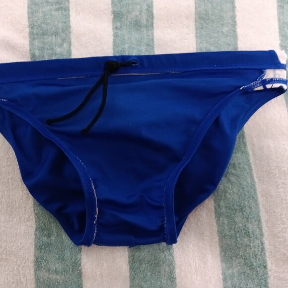 (*) VINTAGE ASICS BLUE RACER SWIM BRIEF, ASIAN SIZE "XO" (34"-36") (Pre-owned) - Picture 8 of 8